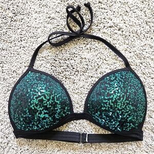 Venus Jade Green Bikini Sequin Top size C